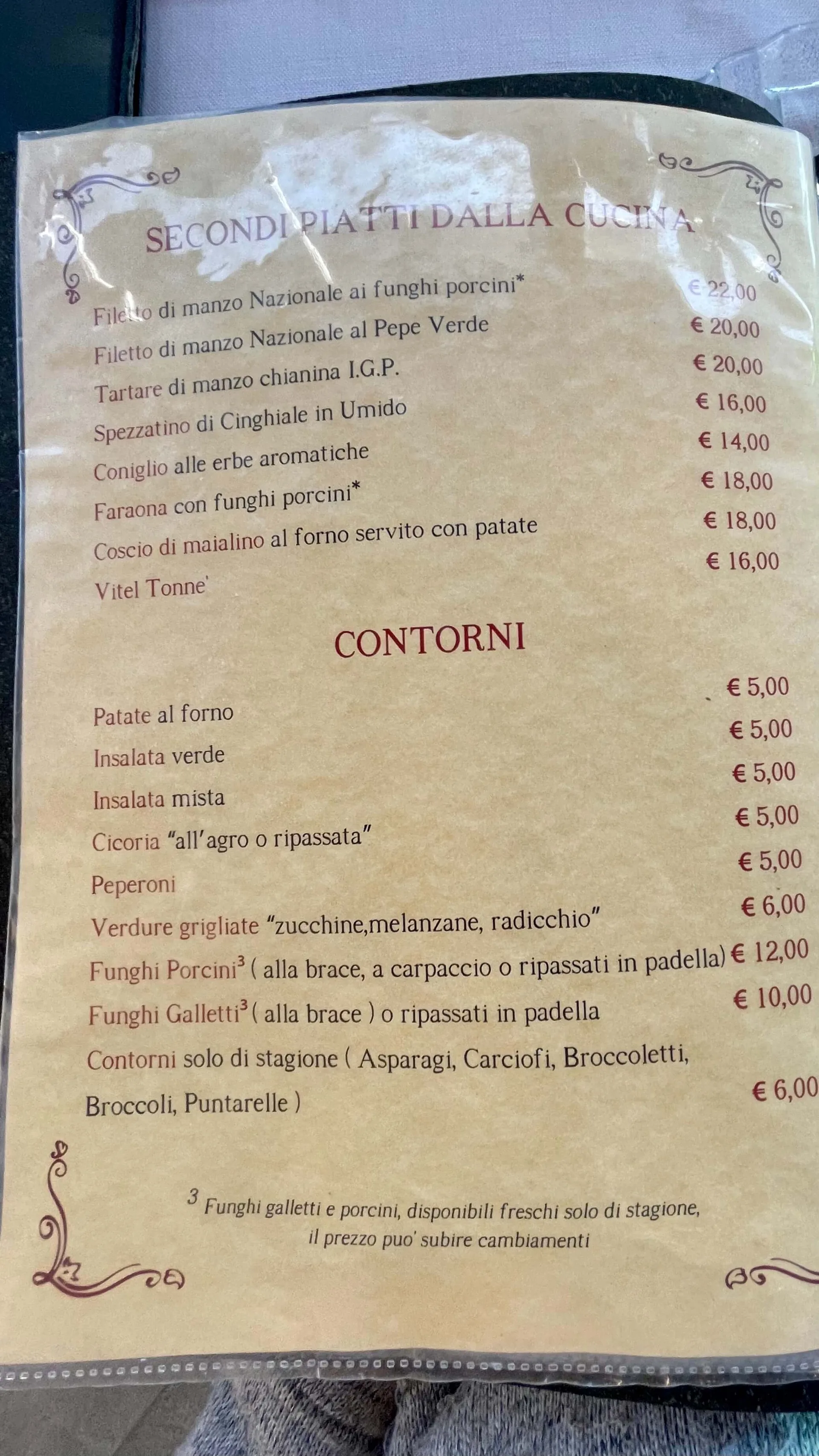 Lele ai Casali - menu photos - 2