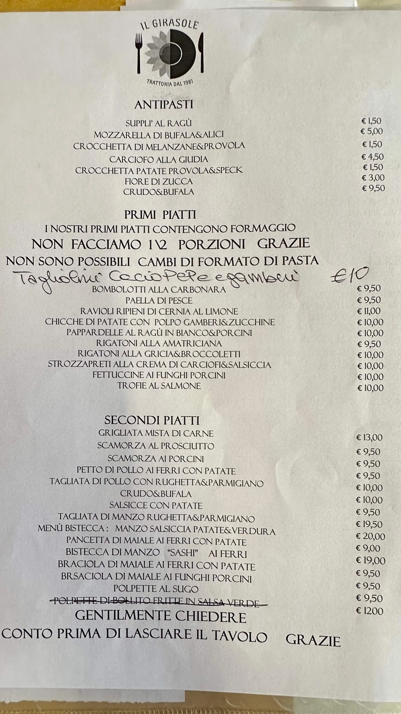 Ristorante Il Girasole - menu photos - 2