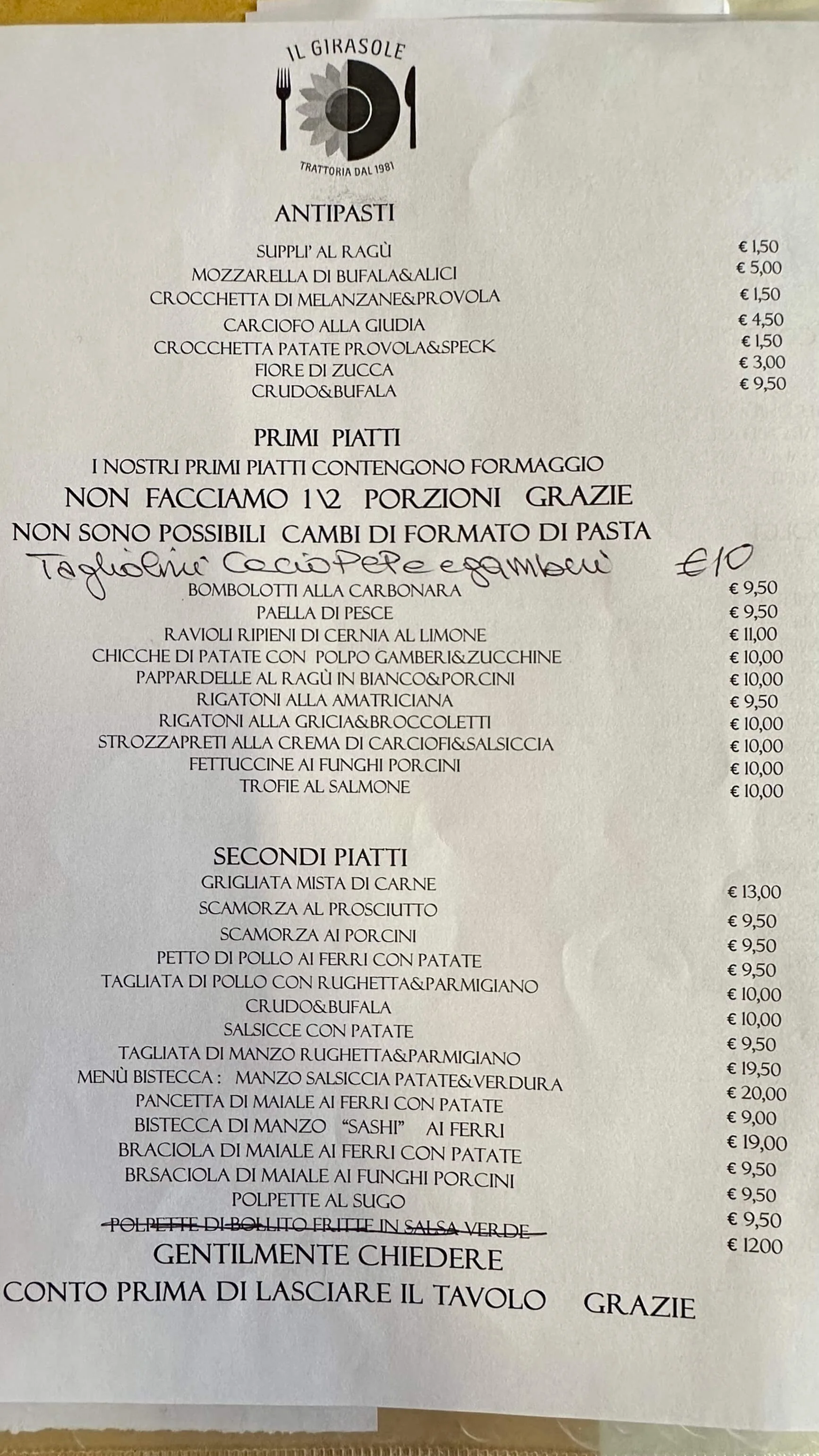 Ristorante Il Girasole - photos du menu - 2