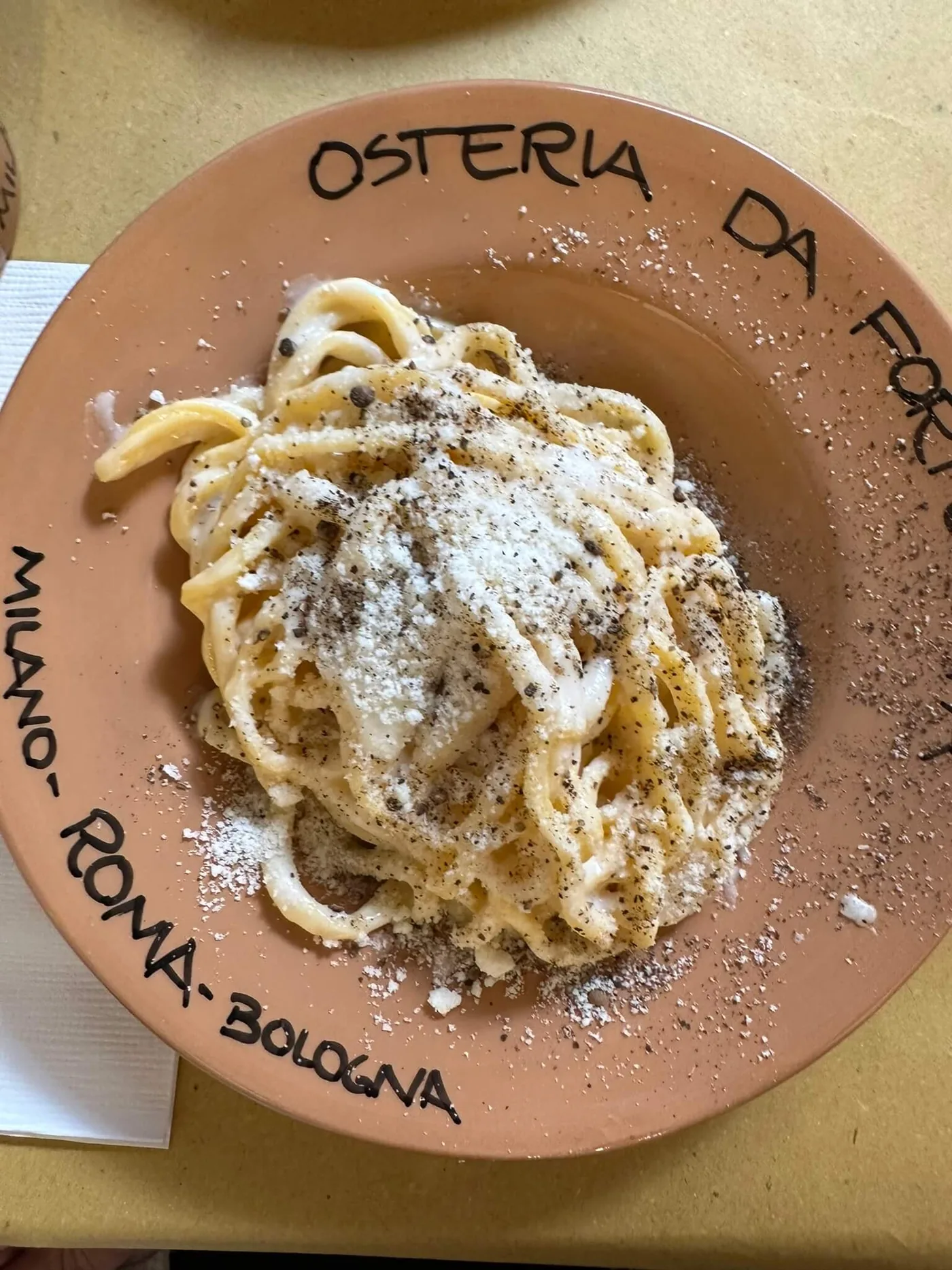 Cacio e Pepe pasta - Osteria da Fortunata