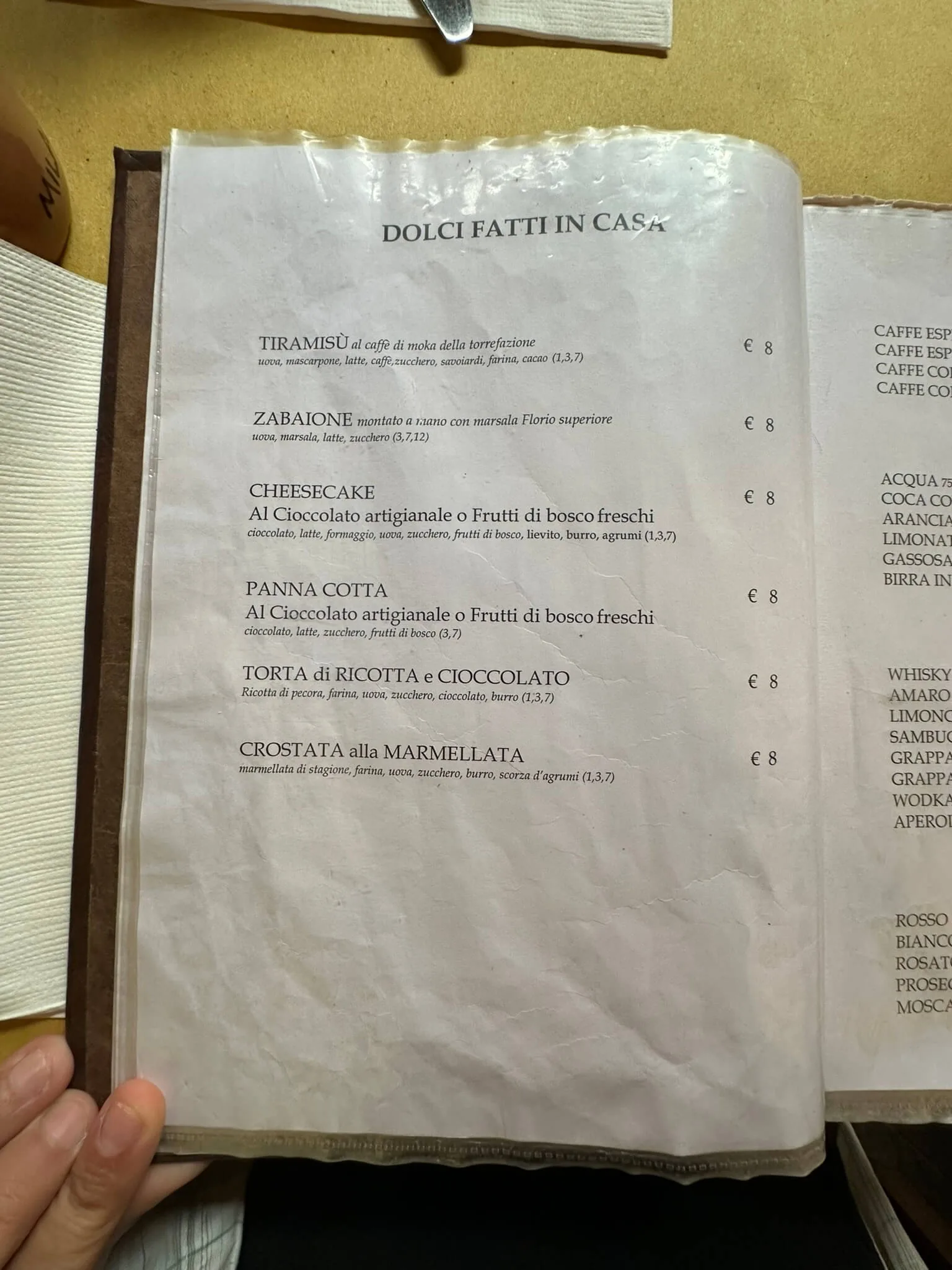 Osteria da Fortunata - photos du menu - 2