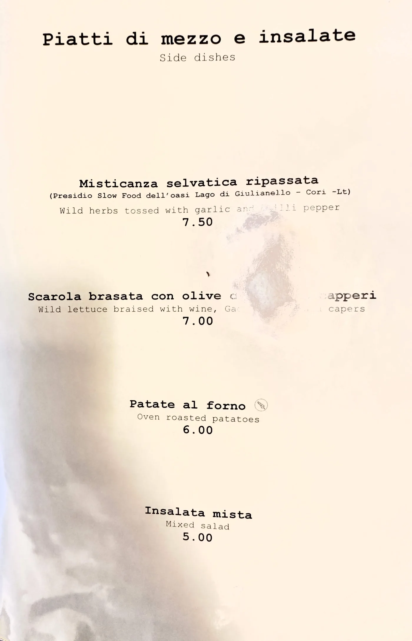 Hosteria Grappolo D'Oro - menu photos - 1