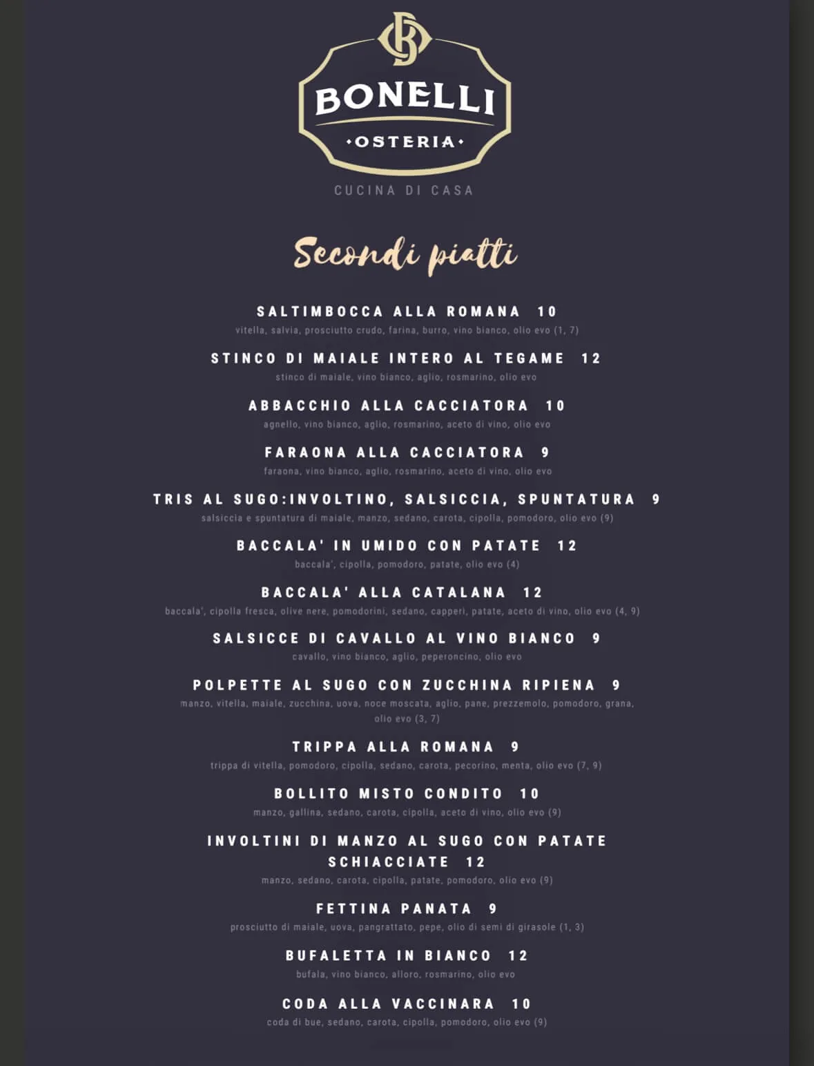 Osteria Bonelli - foto menu - 10