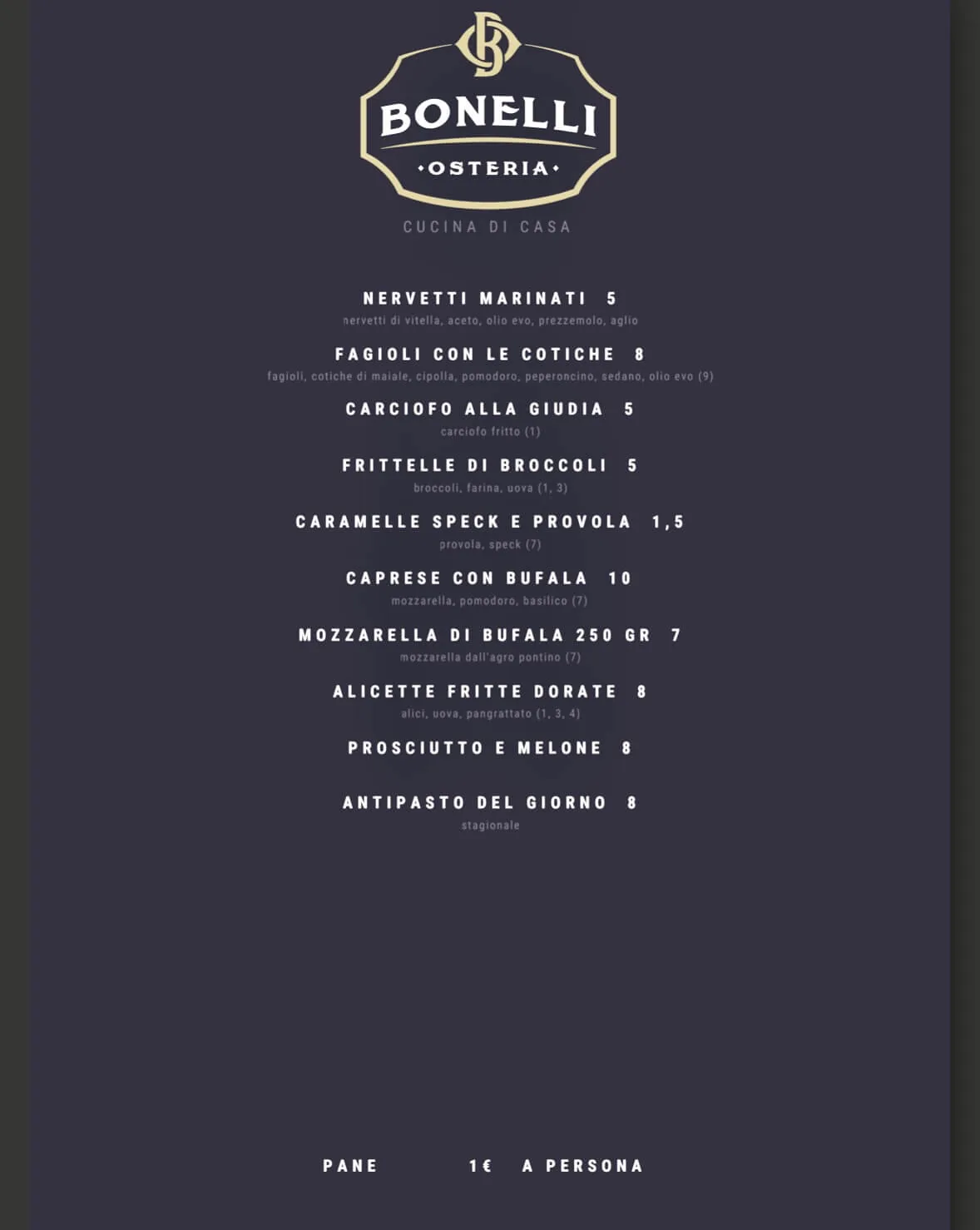 Osteria Bonelli - foto menu - 4