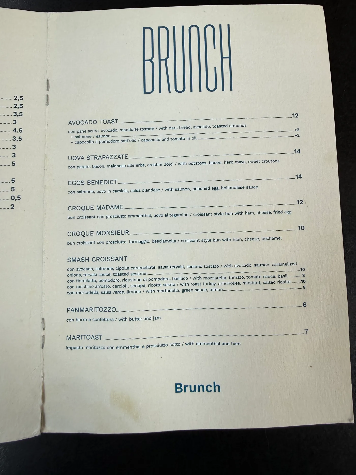 Casa Manfredi - menu photos - 2