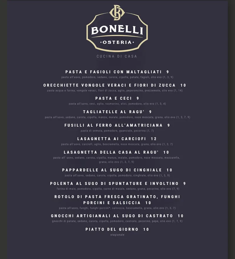 Osteria Bonelli - foto menu - 1