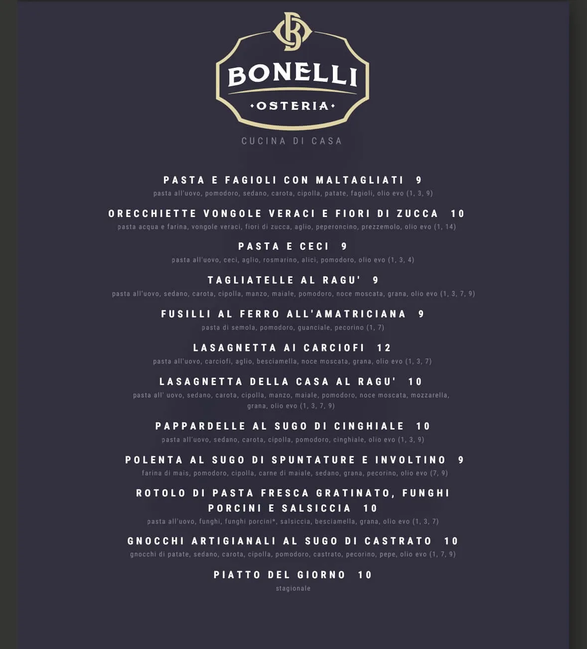 Osteria Bonelli - foto menu - 2