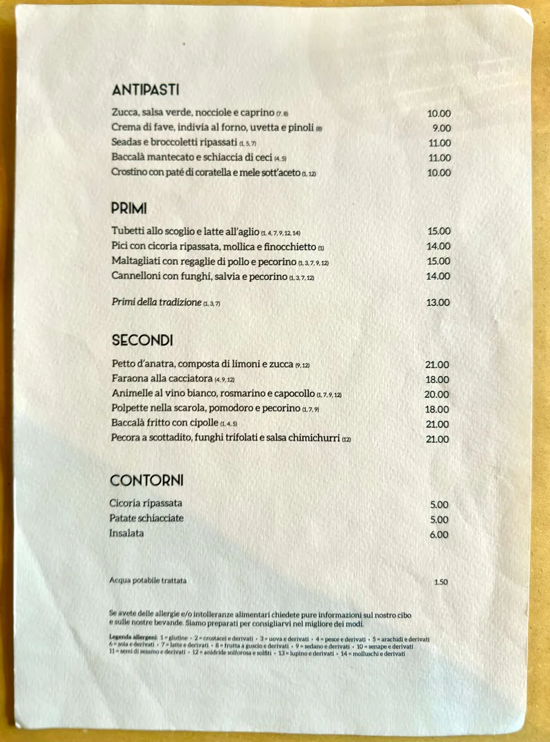 Trattoria Pennestri  - menu photos - 1
