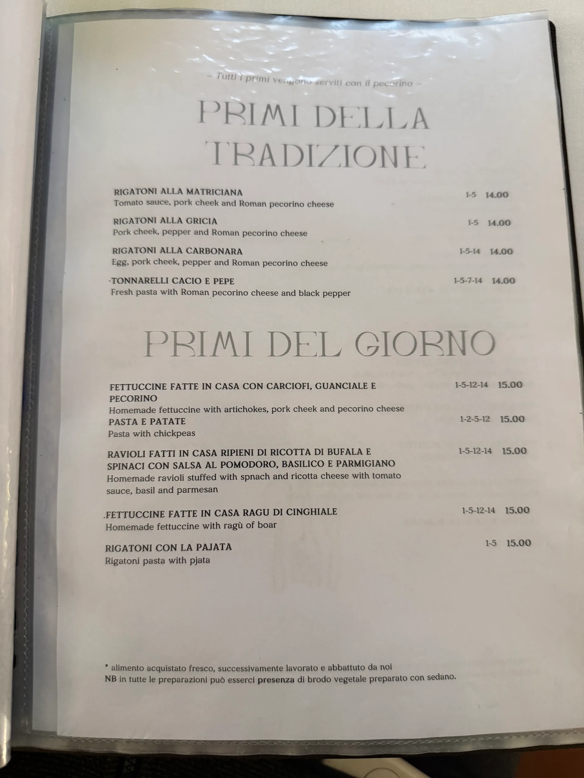 Flavio Al Velavevodetto - photos du menu - 2