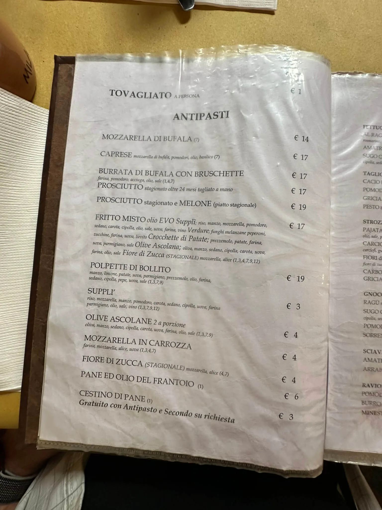 Osteria da Fortunata - photos du menu - 5