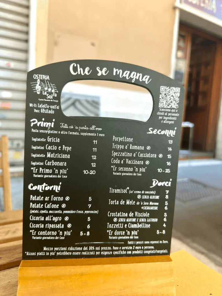Osteria La Sol Fa - menu photos - 1
