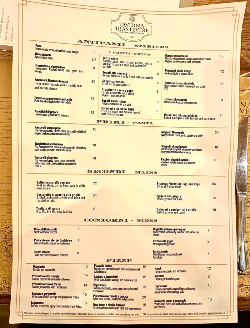 Taverna Trastevere - मेनू की तस्वीर - 2 Taverna Trastevere - मेनू की तस्वीर - 2