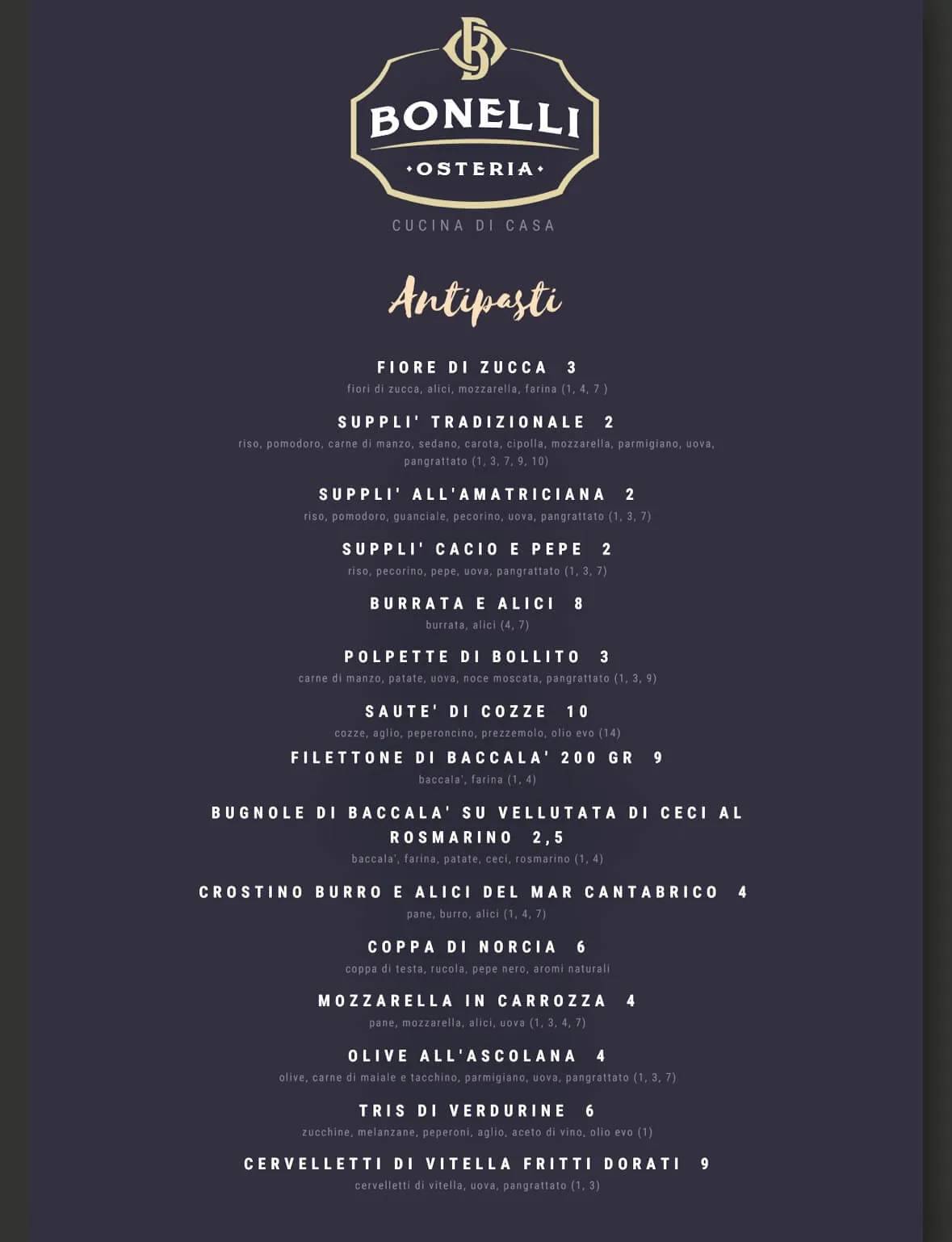 Osteria Bonelli - foto menu - 7