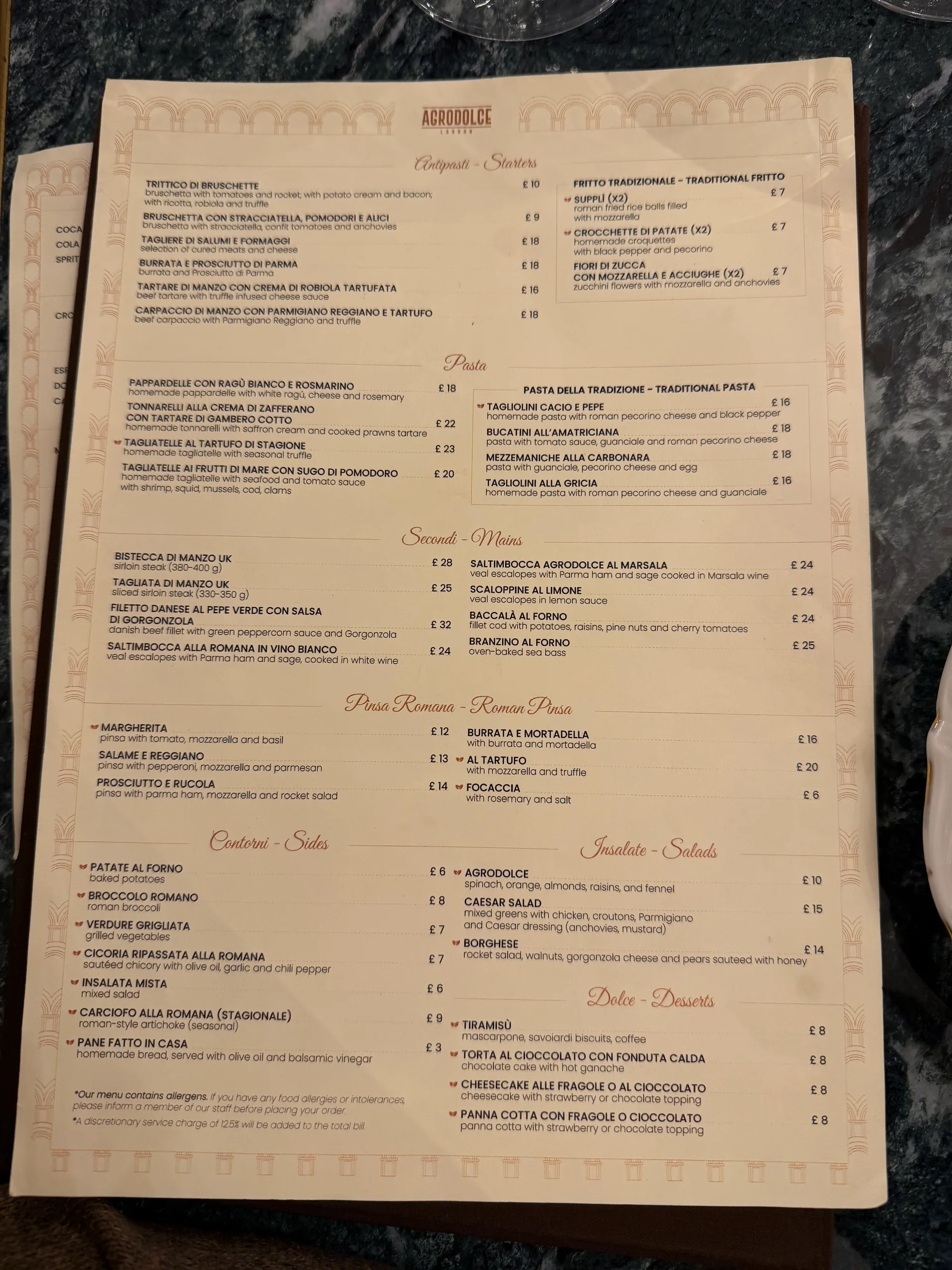 Agrodolce London - menü fotoğrafı - 1