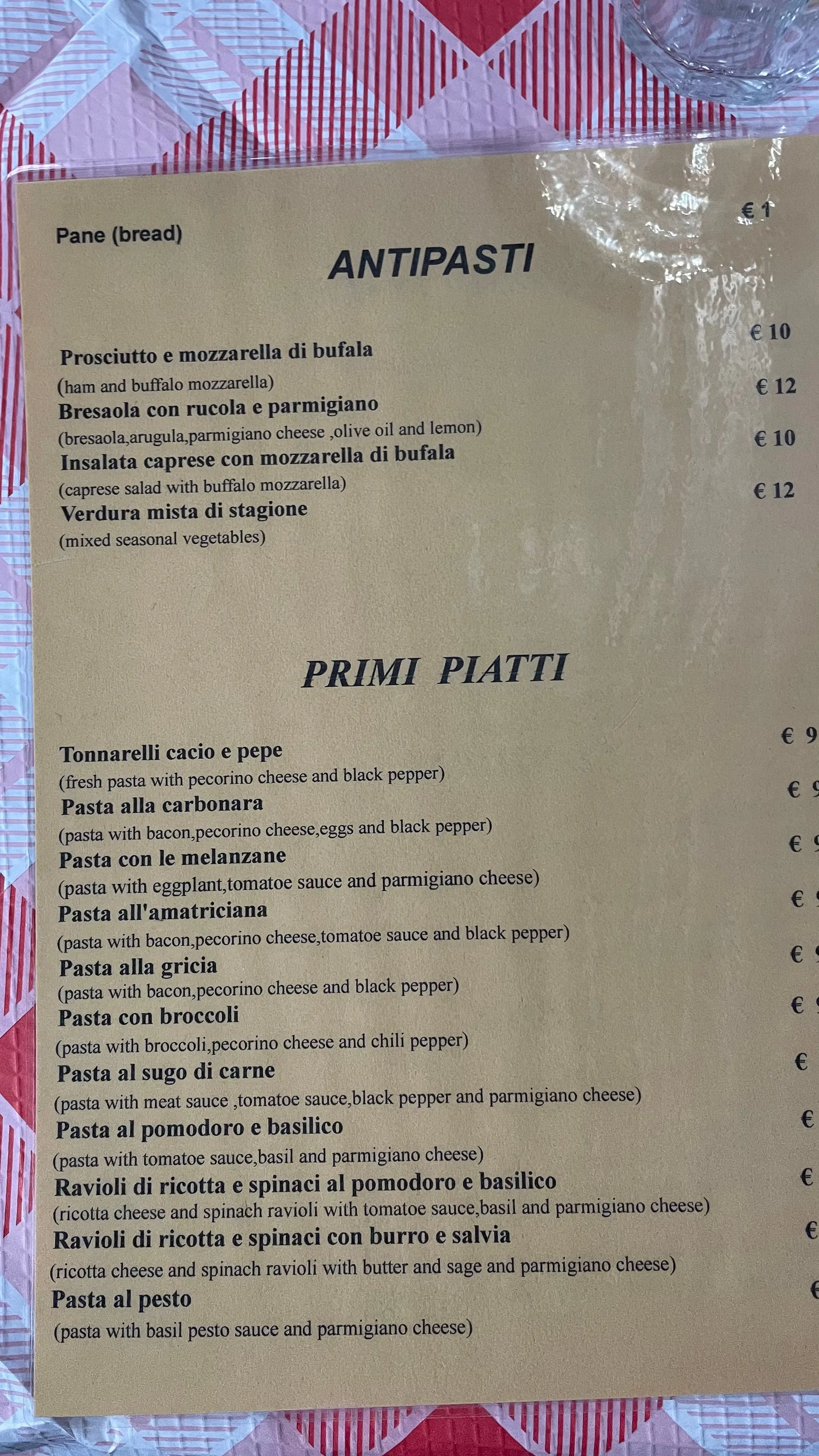 Da Tonino - Trattoria Bassetti - photos du menu - 1