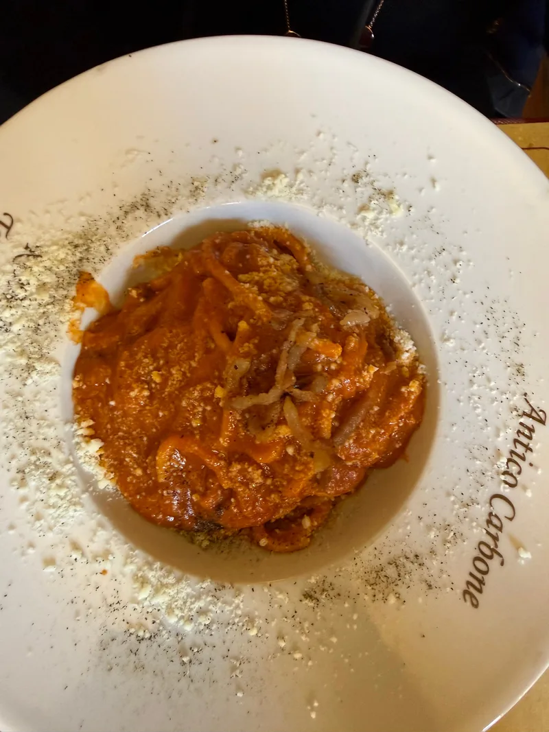 Amatriciana at Antico Carbone in Rome