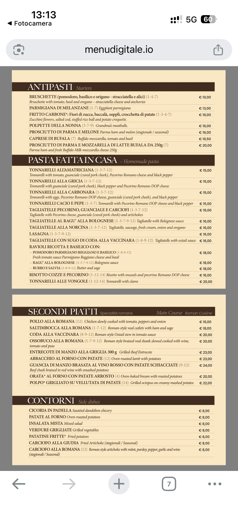 Antico Carbone - fotomenu - 1 Antico Carbone - fotomenu - 1