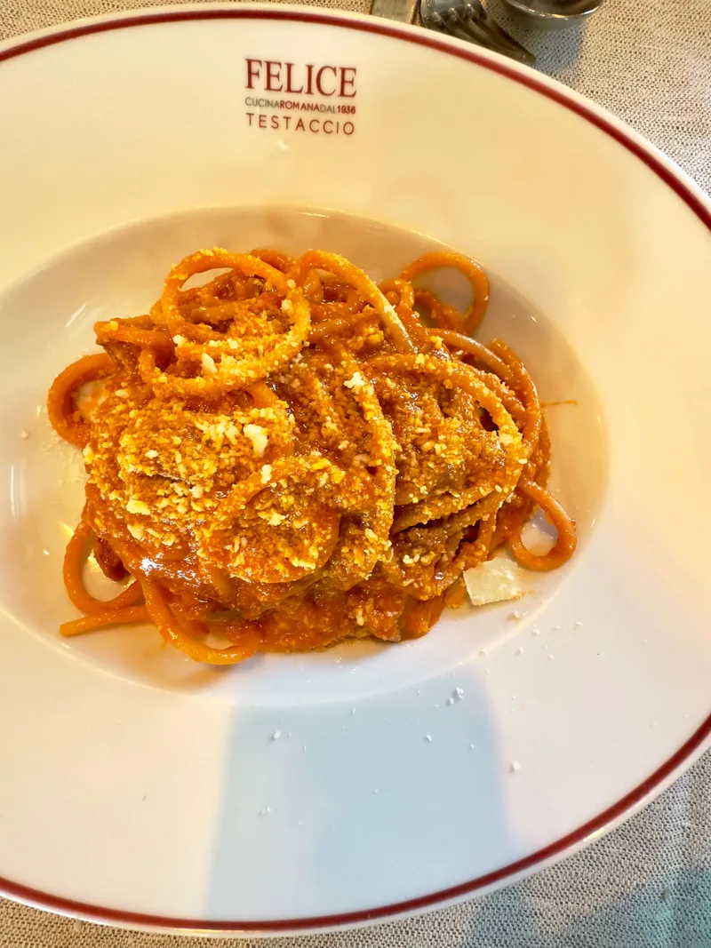 Amatriciana at Felice a Testaccio in Rome