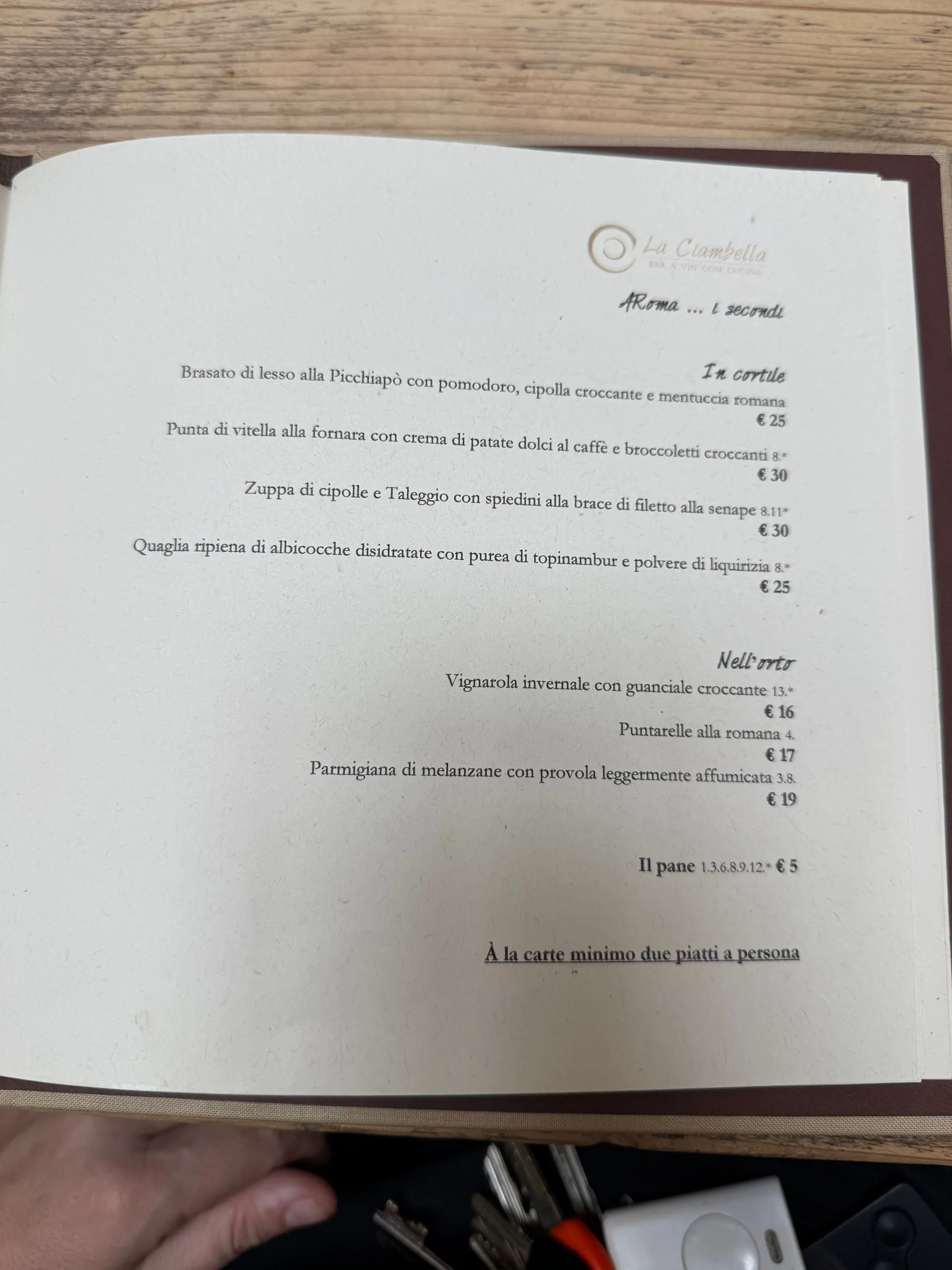 La Ciambella Bar-à-Vin - photos du menu - 2