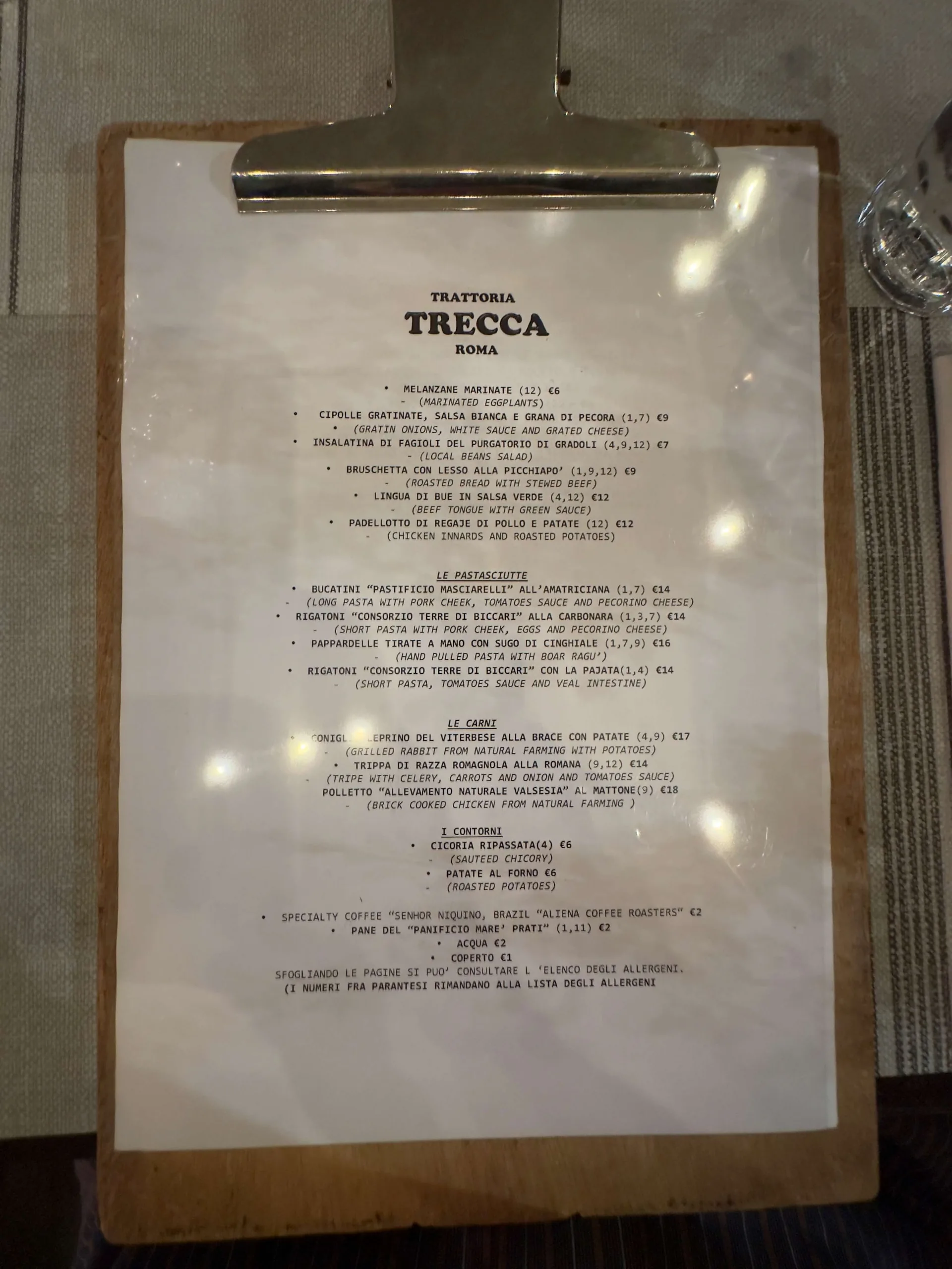 Trecca - photos du menu - 1