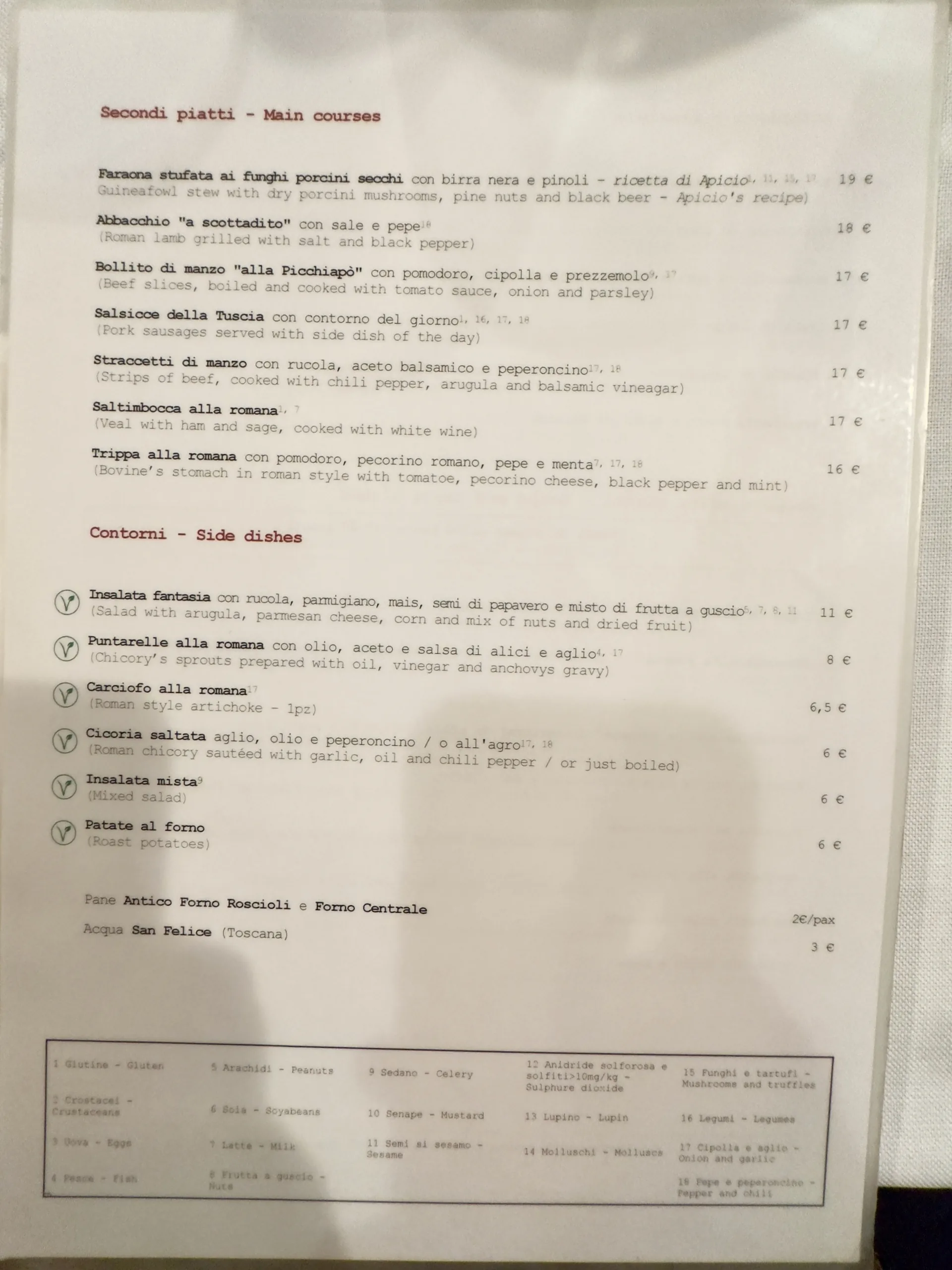 Armando al Pantheon - photos du menu - 3