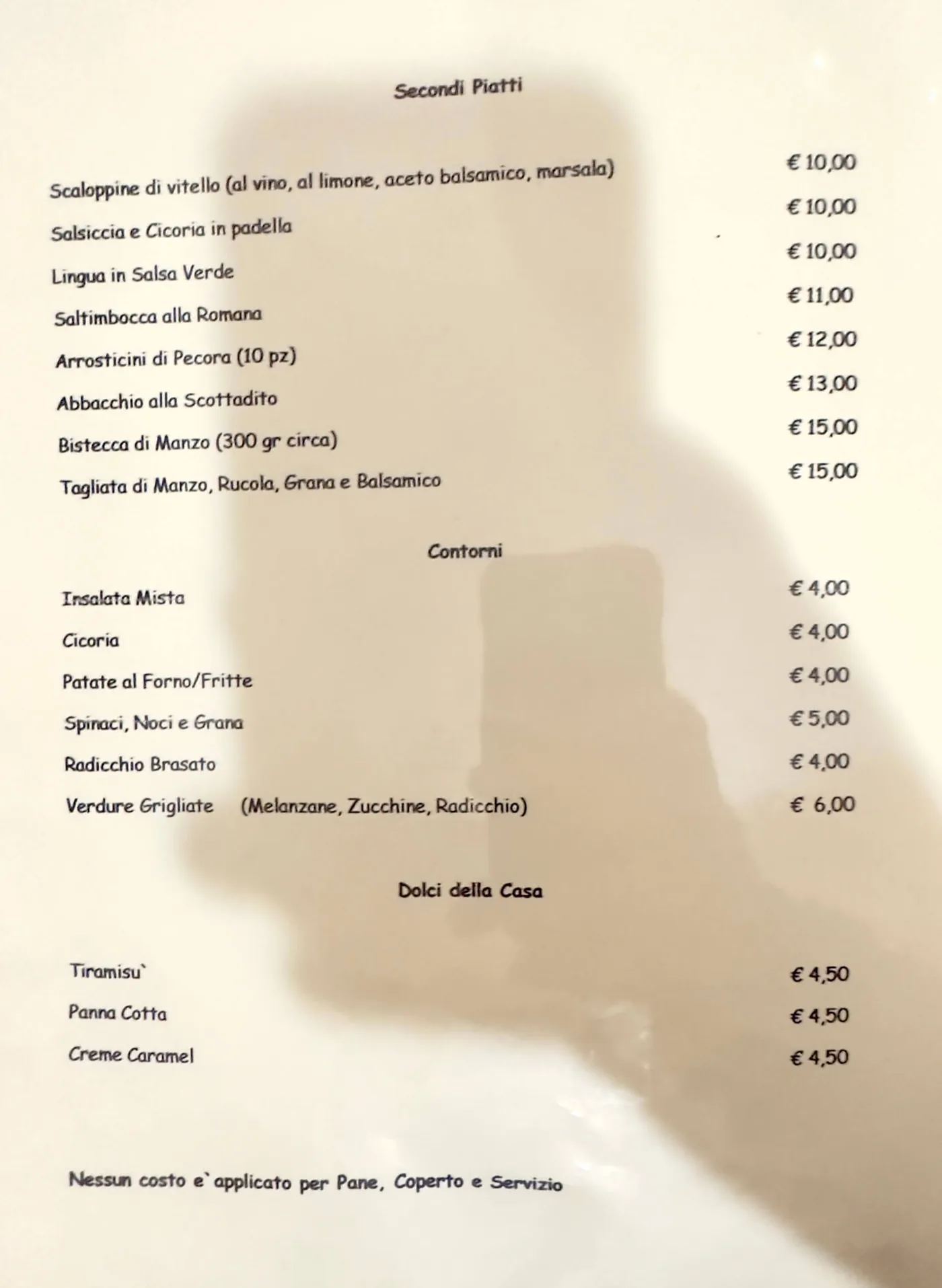 Hostaria La Casetta - menu photos - 1