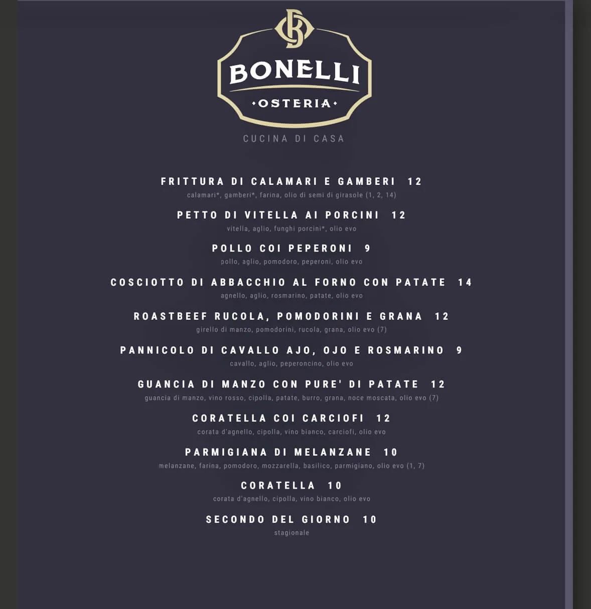 Osteria Bonelli - foto menu - 3