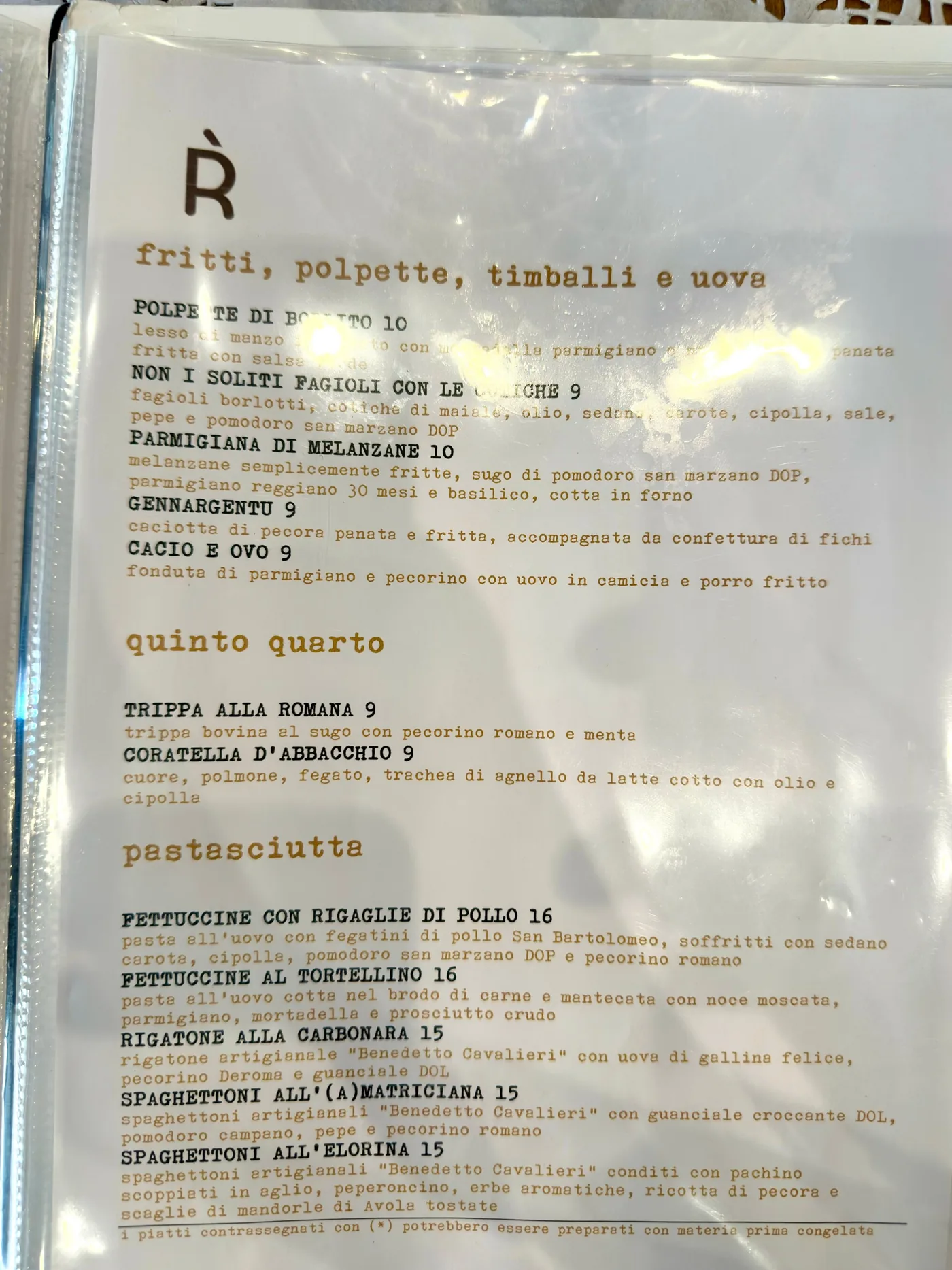 Romanè - menu photos - 2