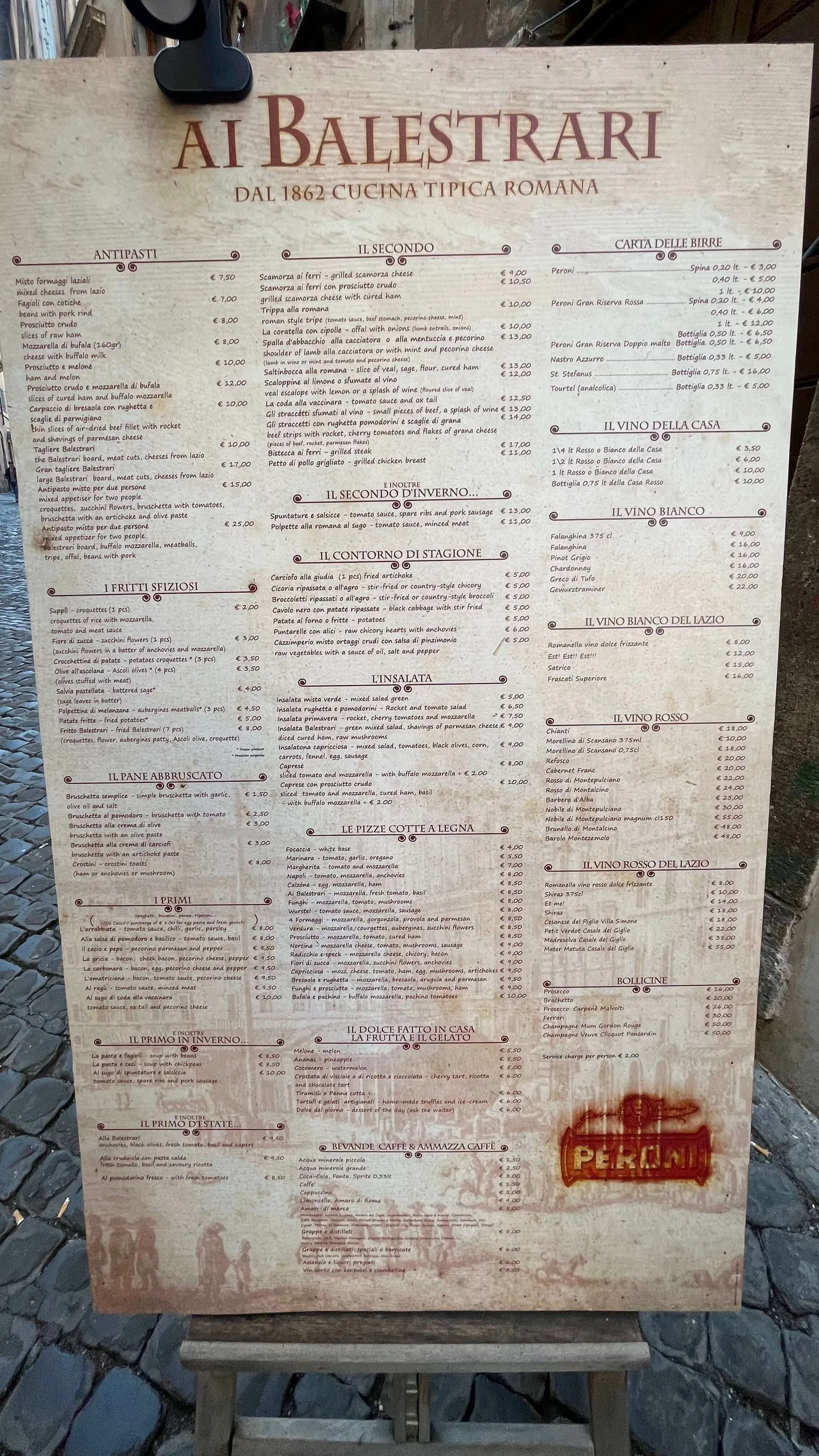 Ai Balestrari - Campo dei Fiori - photos du menu - 1
