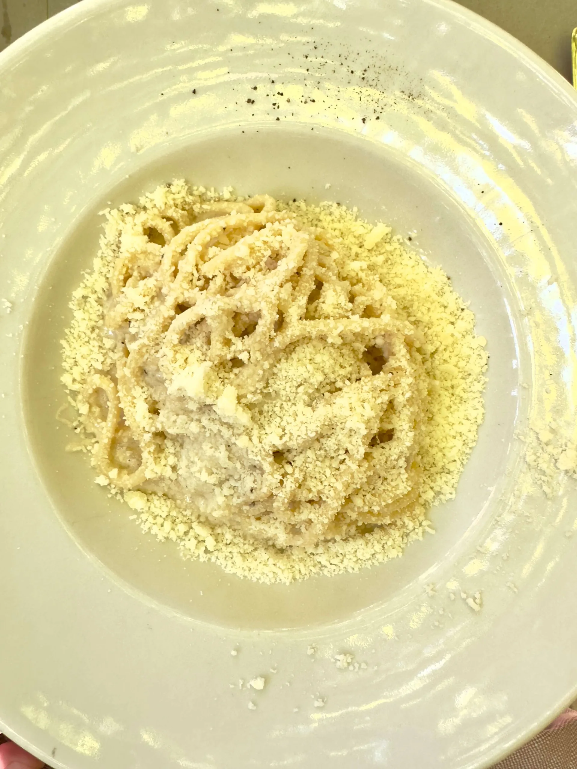 Cacio e Pepe pasta at Da Cesare al Casaletto in Rome