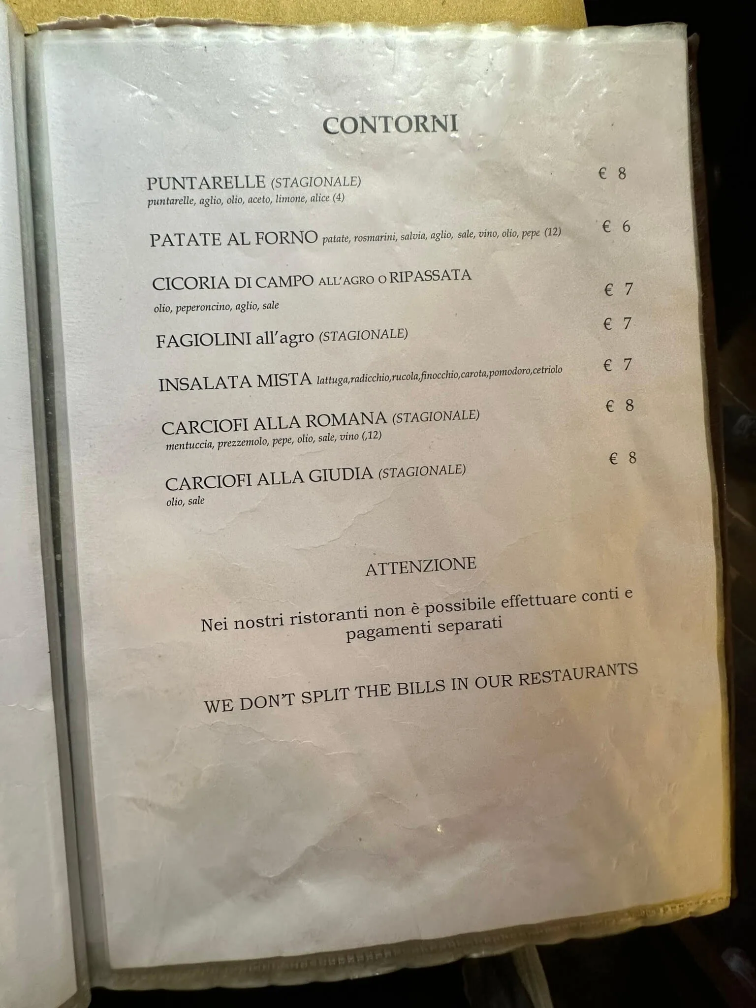 Osteria da Fortunata - photos du menu - 3